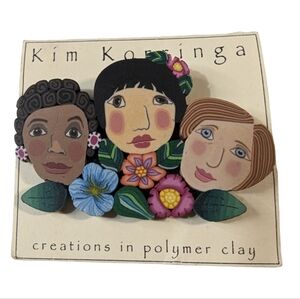 Kim Korringa Creations Brooch Pin In Polymer Clay